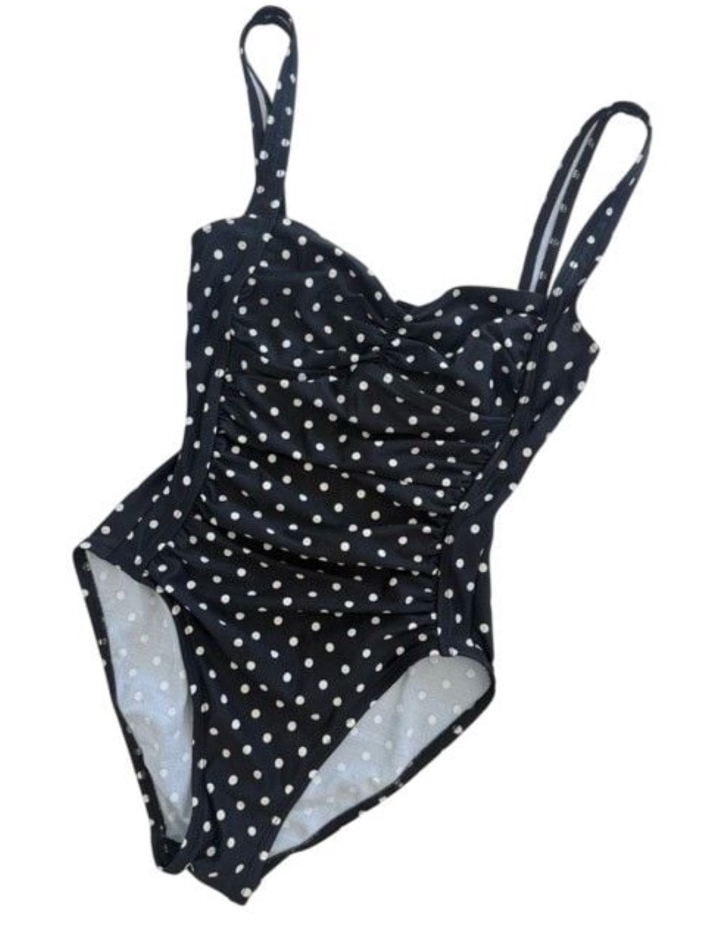 Norma Kamali Bathing Suit Black Polka Dot Pinup Sabrina Carpenter XS RARE